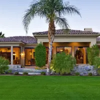 house with lawn