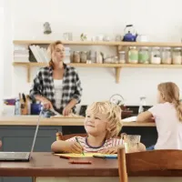 family in kitchen