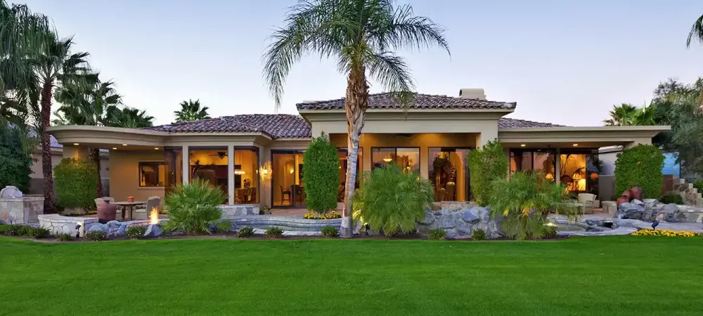 house with lawn