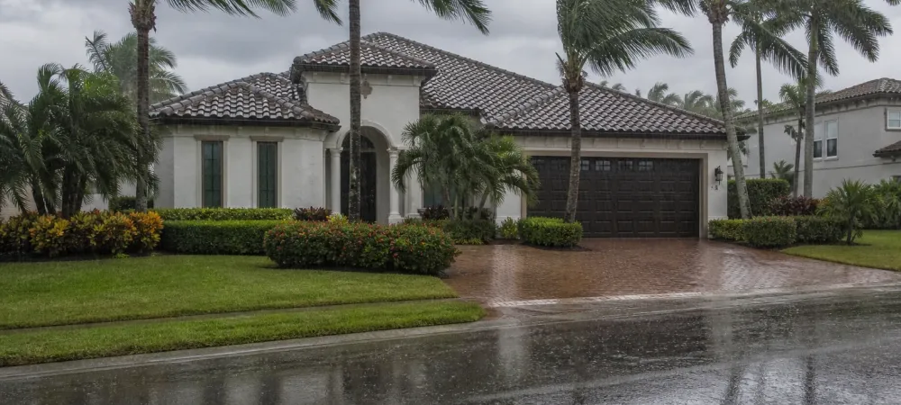 a Florida home in the rain