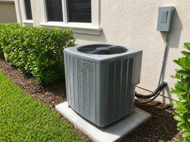 an hvac unit outside a floridian house