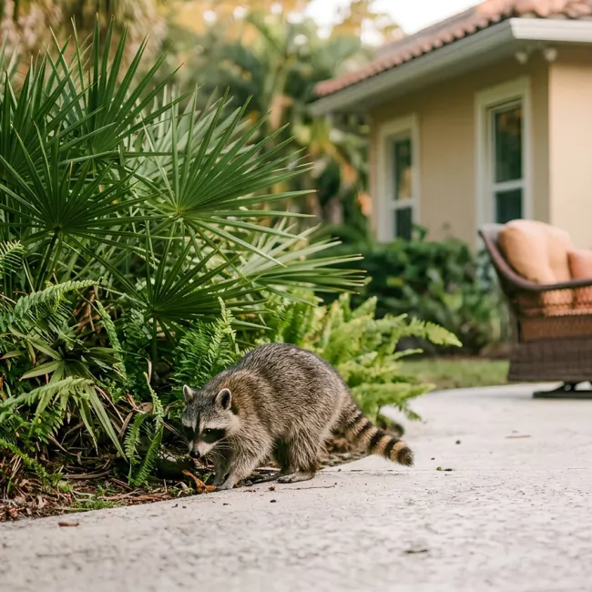 raccoon backyard patio Florida